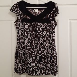 NWT Maurices black & white blouse size Large